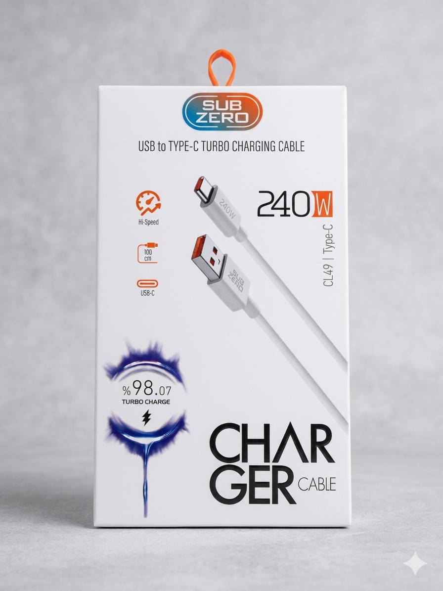 Subzero CL49 240W Ultra Turbo Type-C Şarj Kablosu (100cm)