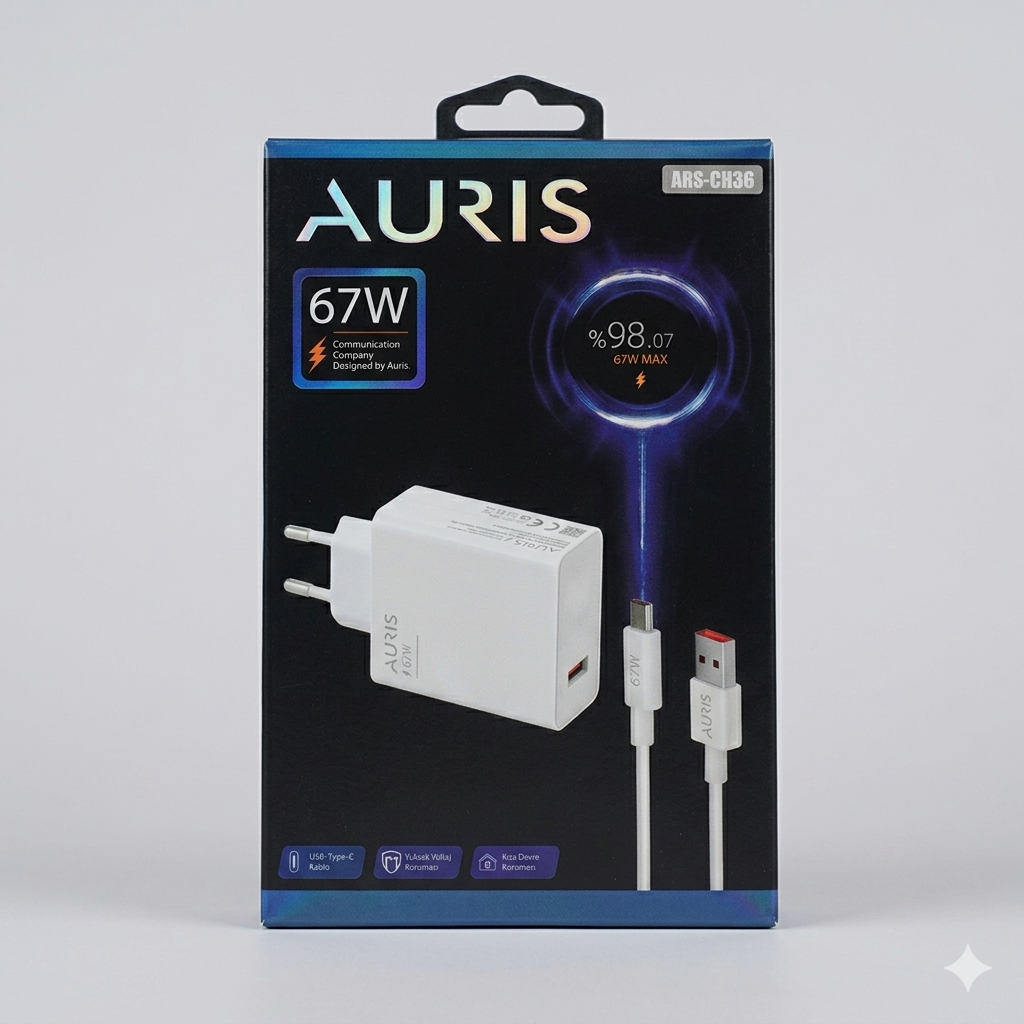 AURIS ARS-CH36 67W Premium Turbo Şarj Kiti (Type-C)