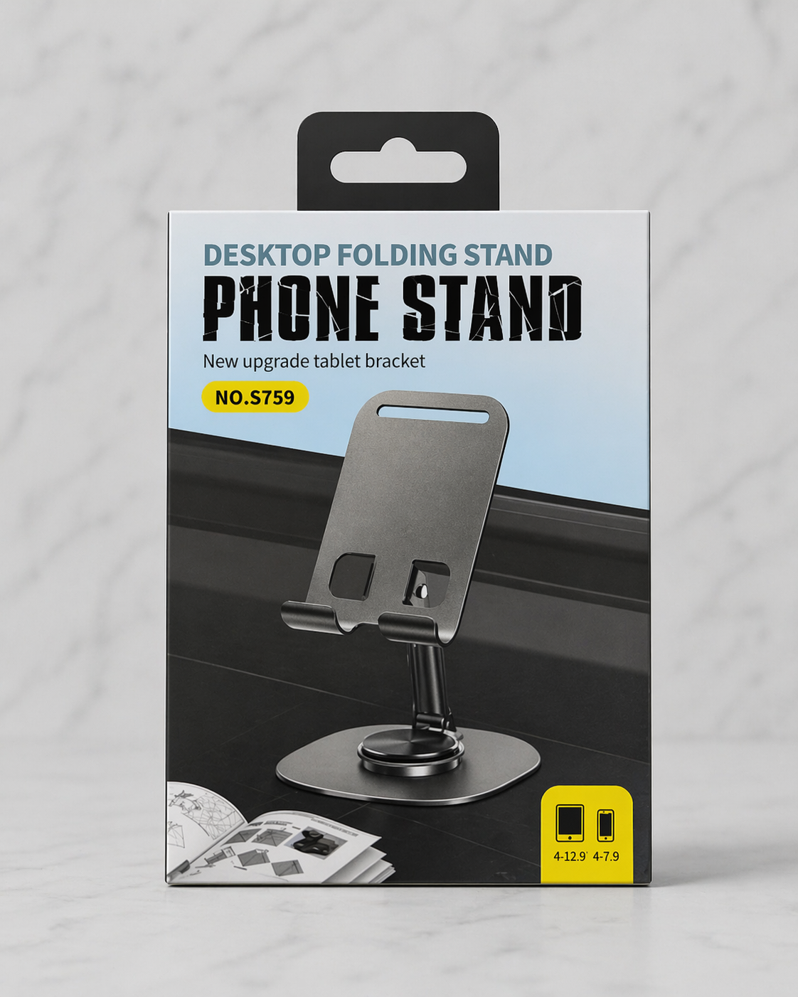 Metal Masaüstü Katlanabilir Telefon Standı S759 | Ayarlanabilir Tablet & Telefon Tutucu