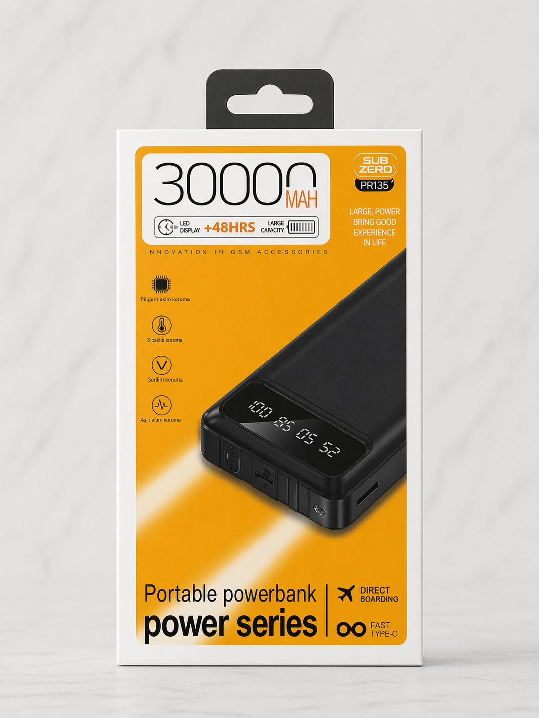Subzero 30.000mAh Powerbank PR135 | LED Göstergeli Taşınabilir Hızlı Şarj Cihazı