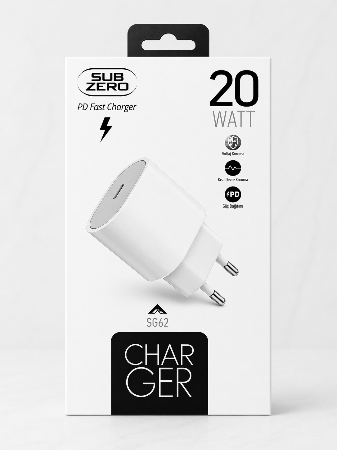 Subzero 20W PD Hızlı Şarj Adaptörü SG62 | USB-C Fast Charger