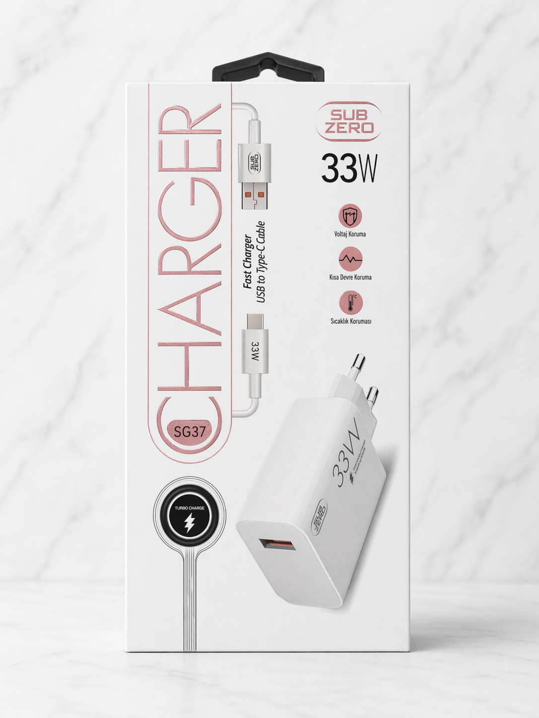 Subzero 33W Hızlı Şarj Adaptörü + USB Type-C Kablo Seti | Turbo Şarj Destekli Güçlü Adaptör