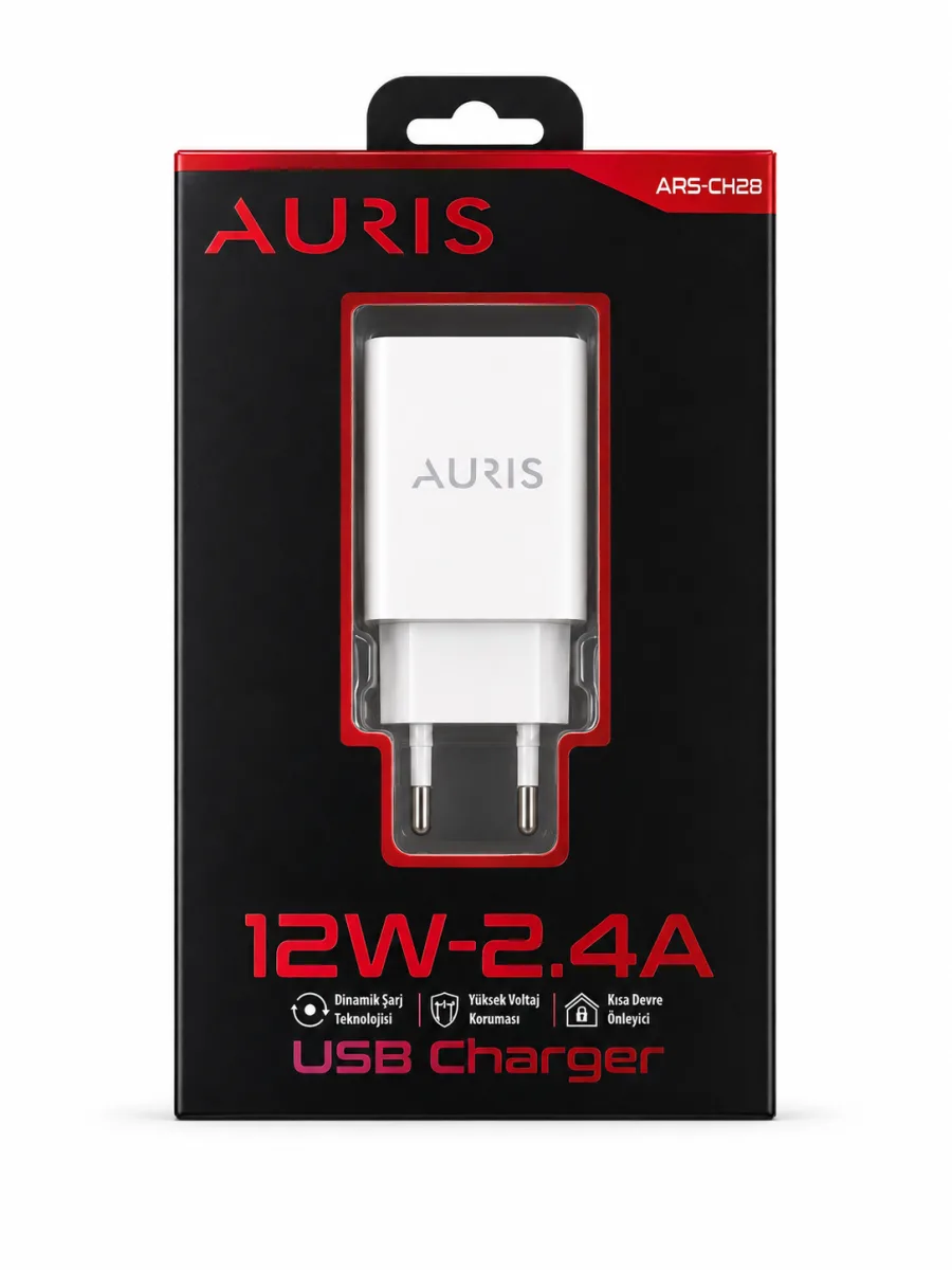 AURIS ARS-CH8 12W 2.4A USB Şarj Adaptörü Hızlı Şarj Cihazı